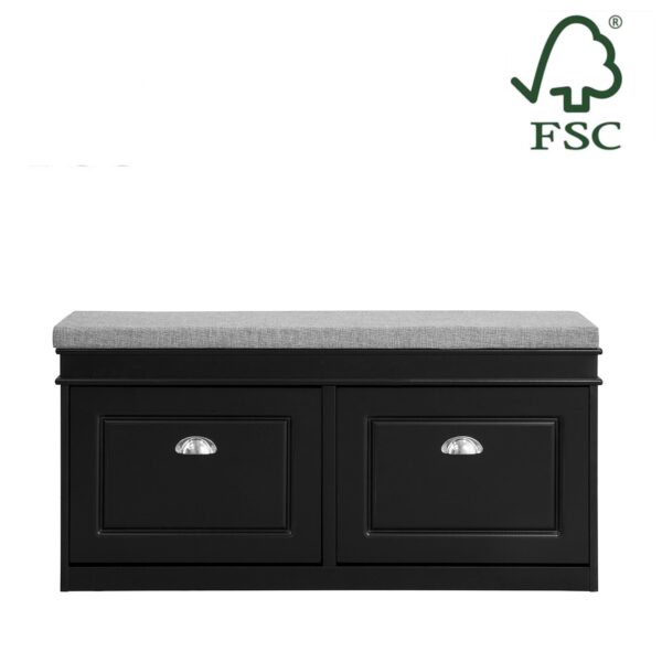 Prieškambario suolas 24x52x104cm., juodos/pilkos spalvos FSR64-SCH