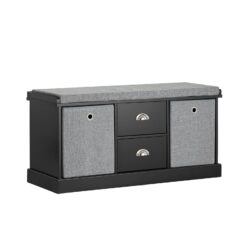 Prieškambario suolas 100x35x50cm., juodos/pilkos spalvos FSR66-SCH