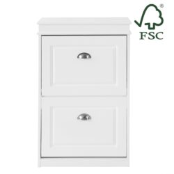 Batų spintelė 53x82x24cm., baltos/sidabrinės spalvos FSR78-W