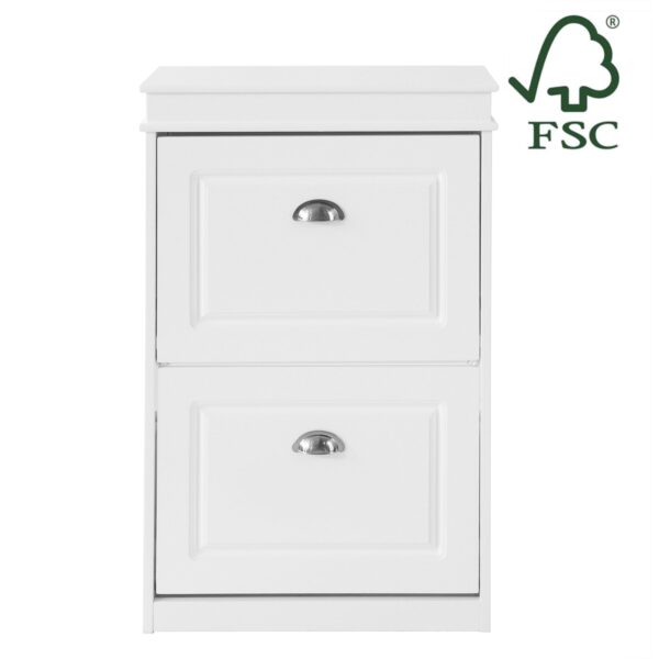 Batų spintelė 53x82x24cm., baltos/sidabrinės spalvos FSR78-W