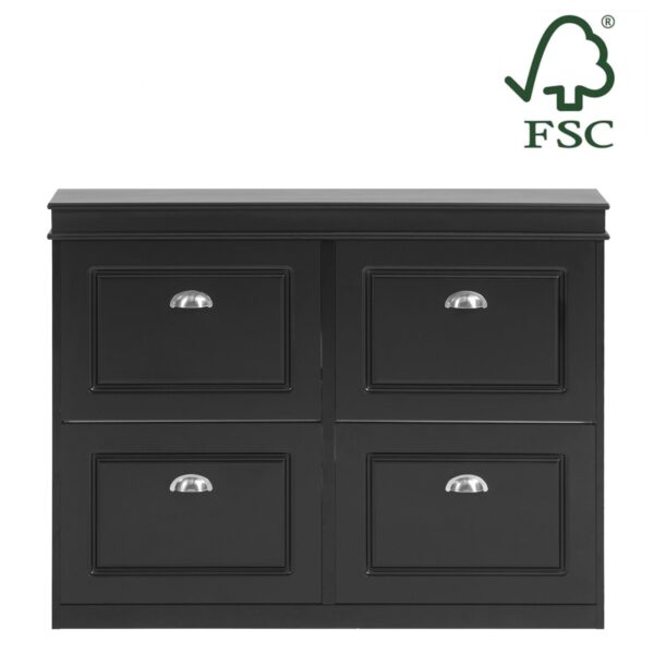 Batų spintelė 105x24x82cm., juodos/sidabrinės spalvos FSR79-SCH