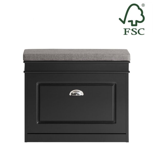 Prieškambario suolas 61x24x51cm., juodos/pilkos spalvos FSR82-K-SCH