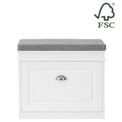 Prieškambario suolas 60x24x51cm., baltos/pilkos spalvos FSR82-K-W