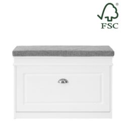 Prieškambario suolas 75x24x51cm., baltos/pilkos spalvos FSR82-L-W