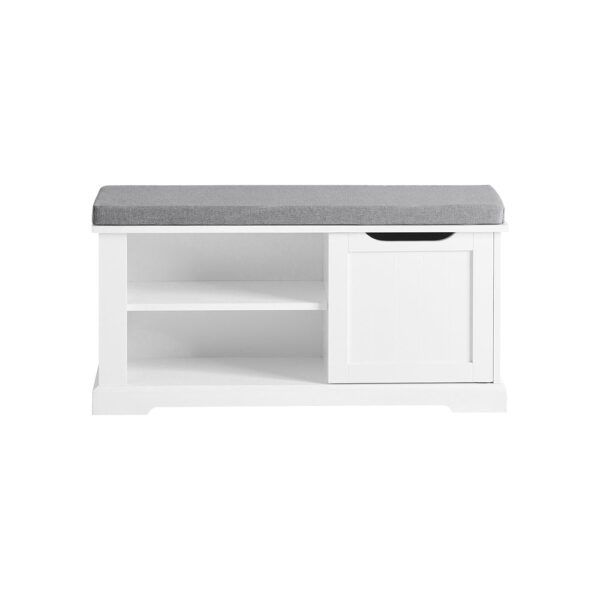 Prieškambario suolas 90x30x45cm., baltos/pilkos spalvos FSR84-W