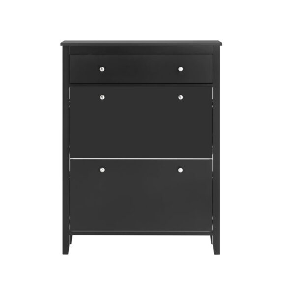 Batų spintelė 80x25x108cm., juodos/sidabrinės spalvos FSR89-SCH