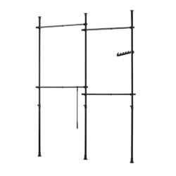 Atvira drabužių spinta 286x12x260cm., juodos spalvos KLS03-SCH