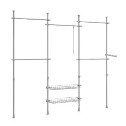 Atvira drabužių spinta 311x37x285cm., pilkos spalvos KLS04-HG