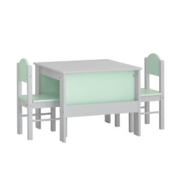 Stalas vaikams su 2 kėdėmis, šviesiai žalios/pilkos spalvos KMB88-HG