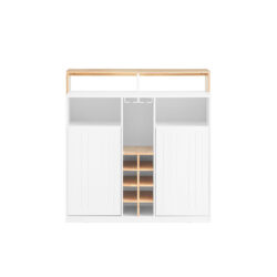 Virtuvės sala 105x60x105cm., baltos/šviesiai rudos spalvos KNL07-WN