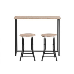 Rinkinys iš 2 baro kėdžių su stalų, juodos/šviesiai rudos spalvos OGT18-N