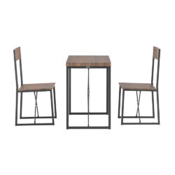 Rinkinys iš 2 baro kėdžių su stalų, juodos/rudos spalvos OGT19-N