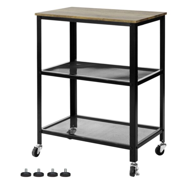 Virtuvės vežimėlis 60x78x40cm., juodos/šviesiai rudos spalvos SVW04-N