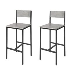 Rinkinys iš 2 baro kėdžių 38x40x95cm., juodos/pilkos spalvos FST53-HGX2