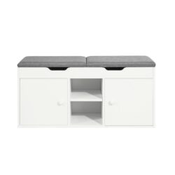 Prieškambario suolas 34x48x100cm., baltos/pilkos spalvos FSR96-W