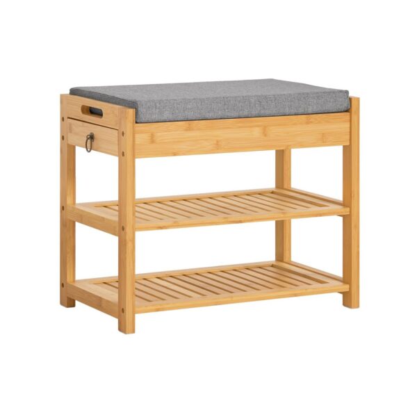 Prieškambario suolas 55x30x46cm., šviesiai rudos/pilkos spalvos FSR49-N