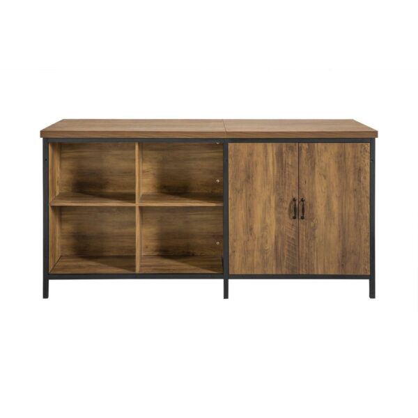 SoBuyKksarkksskpSknkArbetsbordBarbordKNL01FSoBuyKksarKksskpSknkArbetsbordBarbordKnl01F.jpg Virtuvės sala 170x60x89cm., rudos/juodos spalvos KNL01-F