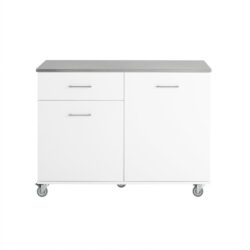 Virtuvės sala 120x56x90cm., baltos/sidabrinės spalvos FKW117-W