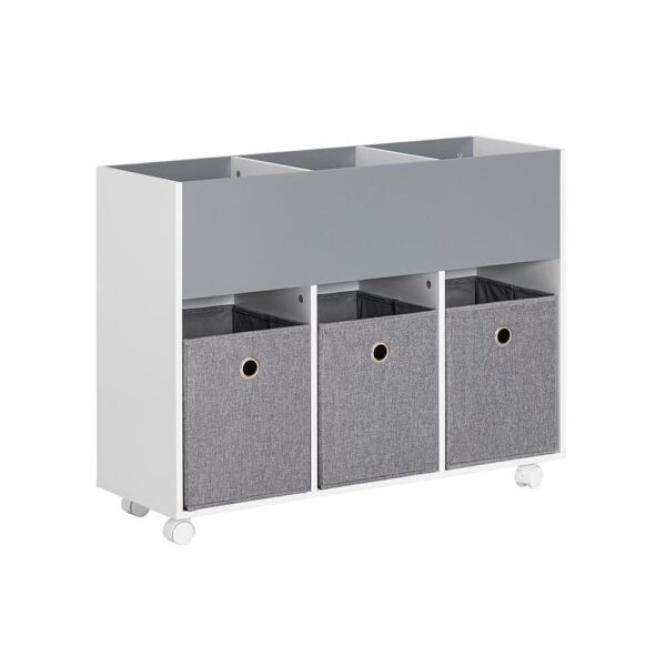 Vaikiška žaislų laikymo spintelė 80x30x63cm., baltos/pilkos spalvos KMB61-HG