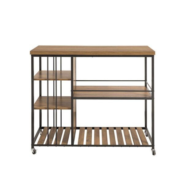 Virtuvės vežimėlis 110x45x92cm., rudos/juodos spalvos SVW18-F