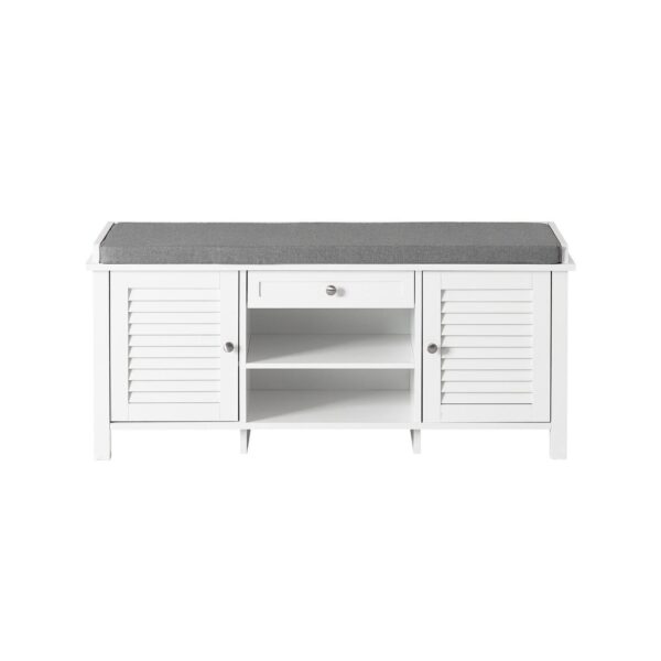 Prieškambario suolas 35x50x110cm., baltos/pilkos spalvos FSR83-W