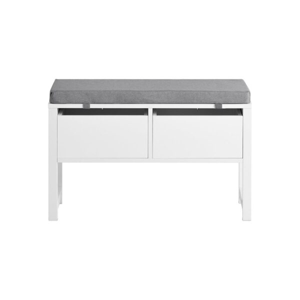 Prieškambario suolas 72x30x46cm., baltos/pilkos spalvos FSR88-W