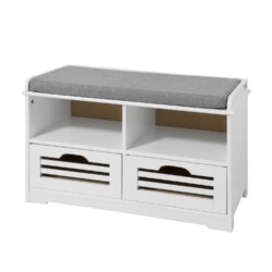 Prieškambario suolas 71x35x43cm., baltos/pilkos spalvos FSR36-K-W