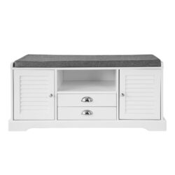 Prieškambario suolas 105x37x49cm., baltos/pilkos spalvos FSR71-W