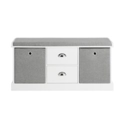 Prieškambario suolas 100x35x49cm., baltos/pilkos spalvos FSR66-HG