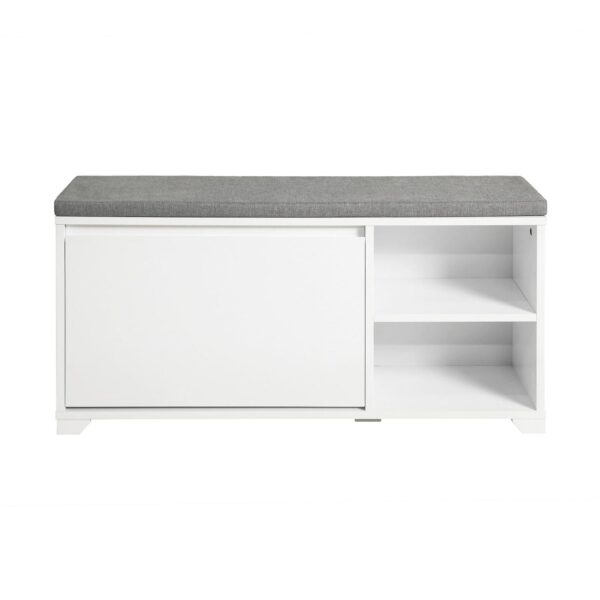 Prieškambario suolas 90x24x46cm., baltos/pilkos spalvos FSR119-W