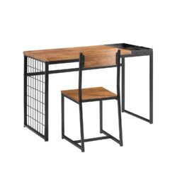 Rašomasis stalas ir kėdė, juodos/rudos spalvos FWT60-N