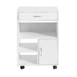 Biuro spinta ant ratukų 50x75x40cm., baltos/juodos spalvos FBT106-W