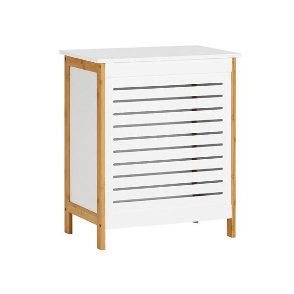 Skalbinių dėžė 50x30x60cm., baltos/šviesiai rudos spalvos FSS66-WN