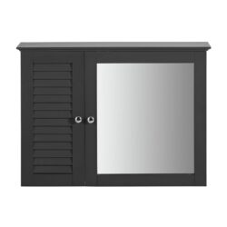 Sieninė vonios spinta 65x15x49cm., juodos/sidabrinės spalvos BZR55-DG