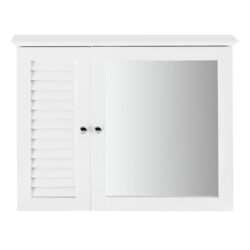 Sieninė vonios spinta 65x15x49cm., baltos/sidabrinės spalvos BZR55-W