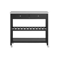 Virtuvės sala 100x45x92cm., juodos/sidabrinės spalvos FKW47-SCH