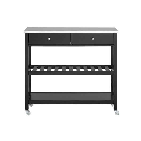 Virtuvės sala 100x45x92cm., juodos/sidabrinės spalvos FKW47-SCH