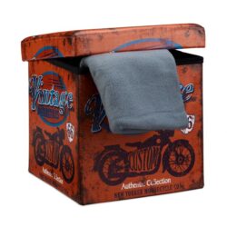 Sulankstoma sėdimoji vieta su atlenkiamu dangčiu 38x38x38cm., tamsiai raudonos/mėlynos/juodos spalvos