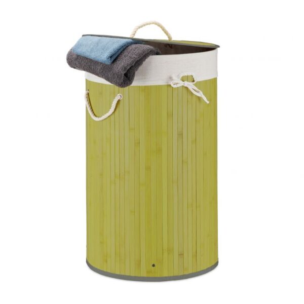 Skalbinių krepšys 65x41cm, 70L., žalios/baltos spalvos