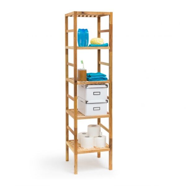 Vonios lentyna su 5 lentynomis 150x35,5x35,5cm., šviesiai rudos spalvos