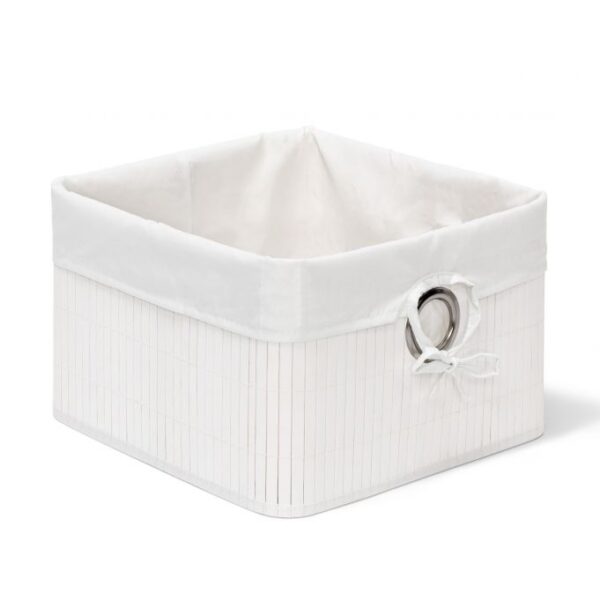 Daiktų laikymo krepšys 20x31x31cm., baltos/sidabrinės spalvos