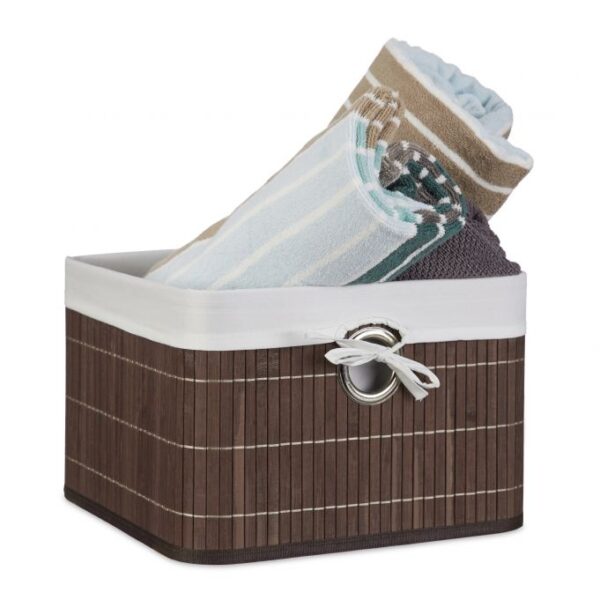 Daiktų laikymo krepšys 20x31x31cm., rudos/baltos/sidabrinės spalvos