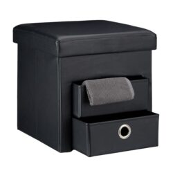 Sulankstoma sėdimoji vieta su 2 skyriais 38x38x38cm., juodos/sidabrinės spalvos