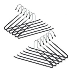 Drabužių pakabos 12vnt., juodos/sidabrinės spalvos