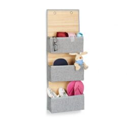 Pakabinamas organizatorius su 3 skyriais 94x33x12cm., pilkos/šviesiai rudos spalvos