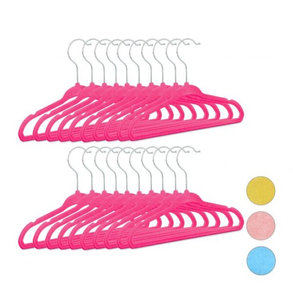 Drabužių pakabos 20vnt., rožinės/sidabrinės spalvos