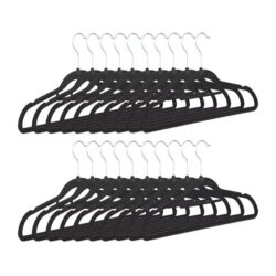 Drabužių pakabos 20vnt., juodos/sidabrinės spalvos