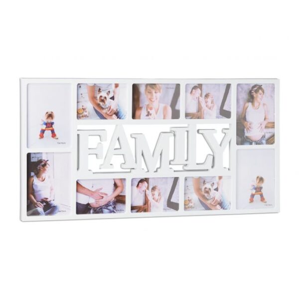 Koliažas 10 nuotraukų 36,5x72x2cm., baltos spalvos