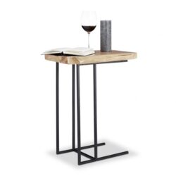 Šoninis stalas 60x34x49,5cm., šviesiai rudos/juodos spalvos