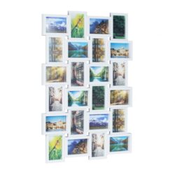 Koliažas 24 nuotraukų 59x86x2,5cm., baltos spalvos